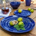 thumbnail image 4 of over&back Dinnerware Set - Stoneware Dish Set with Dinner Plates, Salad Plates, Soup Bowls, Mugs - 16-Piece All-Occasion Place Settings - Circles | Blue, 4 of 8