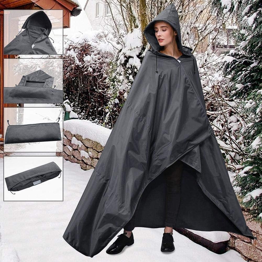 55 X 79 Multifunctional Waterproof Hooded Raincoat Outdoor Rain Poncho Adult Waterproof Hooded Blanket Waterproof Wearable Thicked Hooded Blanket with Storage Bag for Camping Picnic Walmart