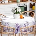 thumbnail image 2 of Eucalyptus Leaves Tablecloth Waterproof Fabric,Round Watercolor Oil-Proof Wrinkle Resistant Table Cover for Dining Table, Buffet Parties and Campin,Purple Leaves(60" inch Round), 2 of 6
