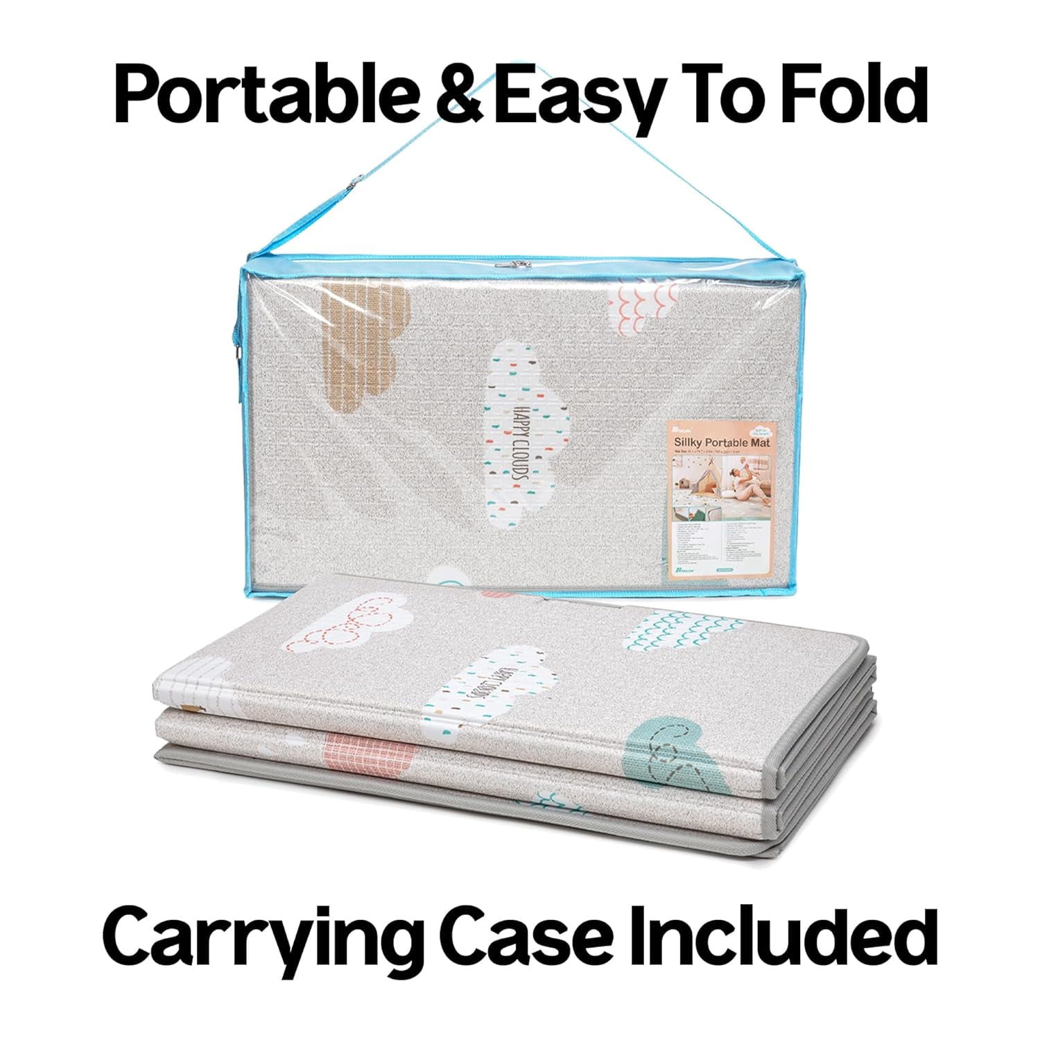 Parklon Silky Cotton Foldable Baby Play Mat -Large Size (78.7x55.1) -Cloud Bebe