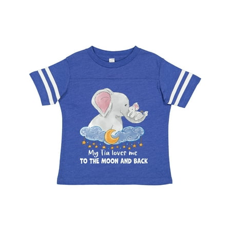 

Inktastic My Tia Loves Me to the Moon and Back Elephant Family Gift Toddler Boy or Toddler Girl T-Shirt