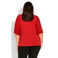 thumbnail image 3 of Avenue Plus Size Wrap Bling Sleeve Top Bling Sl Ruby 18W, 3 of 6
