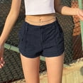 thumbnail image 7 of ZUKMRJPC Women's Cargo Shorts with Elastic Waist, Low Rise, Pockets - Y2k Egirls Slim Fitted Vintage Harajuku Streetwear on Clearance, 7 of 7