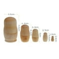 thumbnail image 3 of Toys Russian Nesting Doll Blank Matryoshka Wood Unpainted DIY Handicraft 5/set, 3 of 6