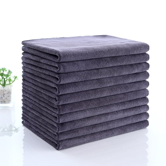 Kitchen Towels Microfiber Cleaning Cloths,Kitchen Dish Towels,Dish Cloths for Washing Dishes,Reusable and Washable, 11.8" x 23.6", Pack of 10(Gray)