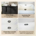 thumbnail image 4 of 60 Inch Bathroom Vanity with Double Sink Ceramic, Freestanding Cabinet with 2 Farmhouse Sliding Barn Doors and 5 Drawers, Space-Saving Storage Cabinet(Ship in 2 Boxes), 4 of 10