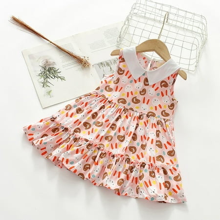 

Realhomelove Toddler Baby Girl Summer Dresses Girls Floral Sleeveless Dress Collared Casual Tank Sundresses Cute Trendy Clothes 2-10T