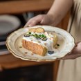 thumbnail image 2 of French Style Vintage Ceramic Plate Set, Lace Dessert Salad Plates, Classic Tableware for Home Kitchen Dining Daily Use, 2 of 6