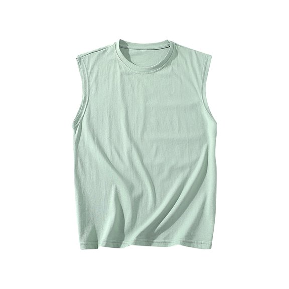 Gamivast Sleeveless Shirts for Men Crewneck Muscle Tank Tops Casual Athletic Workout Tees Lightweight Breathable Gym Undershirts for Fitness Bodybuilding Summer Training Green M
