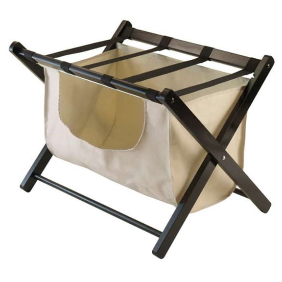 Ergode Dora Luggage Rack with Fabric Basket, Espresso