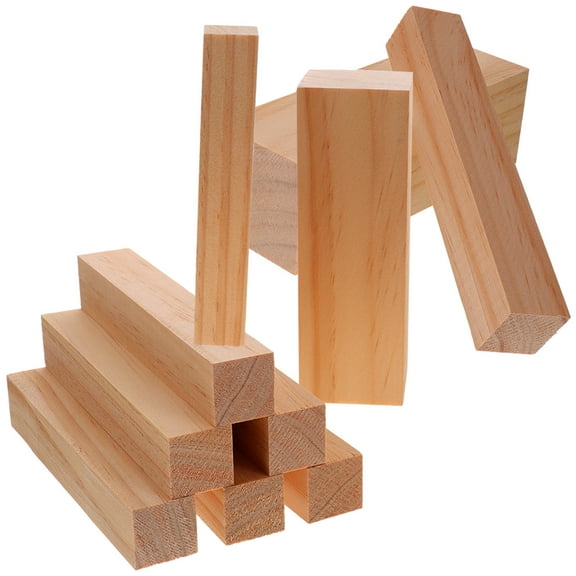 Houderco Whittling Wood Blocks Wooden 10Pcs 6x2x2in