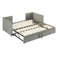 thumbnail image 4 of Harper & Bright Designs Upholstered Daybed with Pop up Trundle, Wooden Twin Daybed Frame with Extendable Trundle, Tufted Sofa Bed Daybed, Gray, 4 of 11