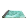 thumbnail image 2 of Ahgly Company Indoor Round Abstract Turquoise Blue Contemporary Area Rugs, 6' Round, 2 of 4