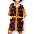 thumbnail image 2 of 50% Off Clear! asdoklhq Womens Plus Size Clearance Dresses,Women African Vintage Print Middle Sleeve V Neck Casual Mini Dress, 2 of 9