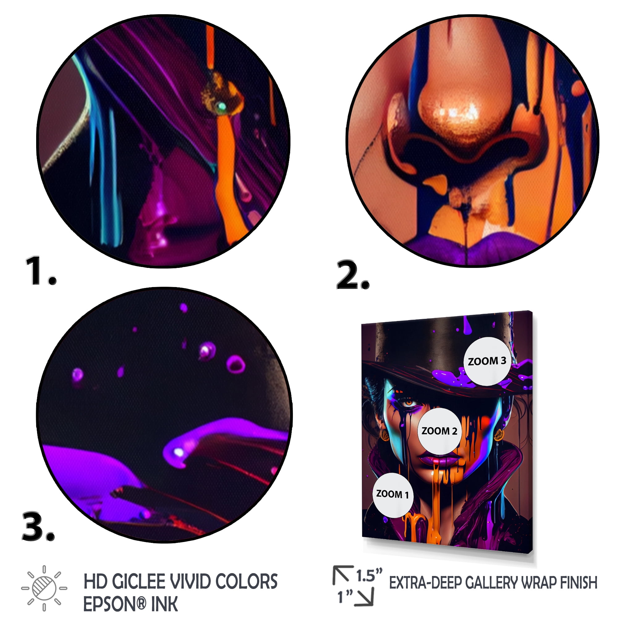 Designart Female Criminal Mastermind III Canvas Wall Art
