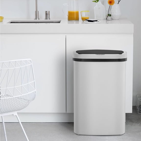 Kitchen - 49L, White, Motion-Sensor Lid