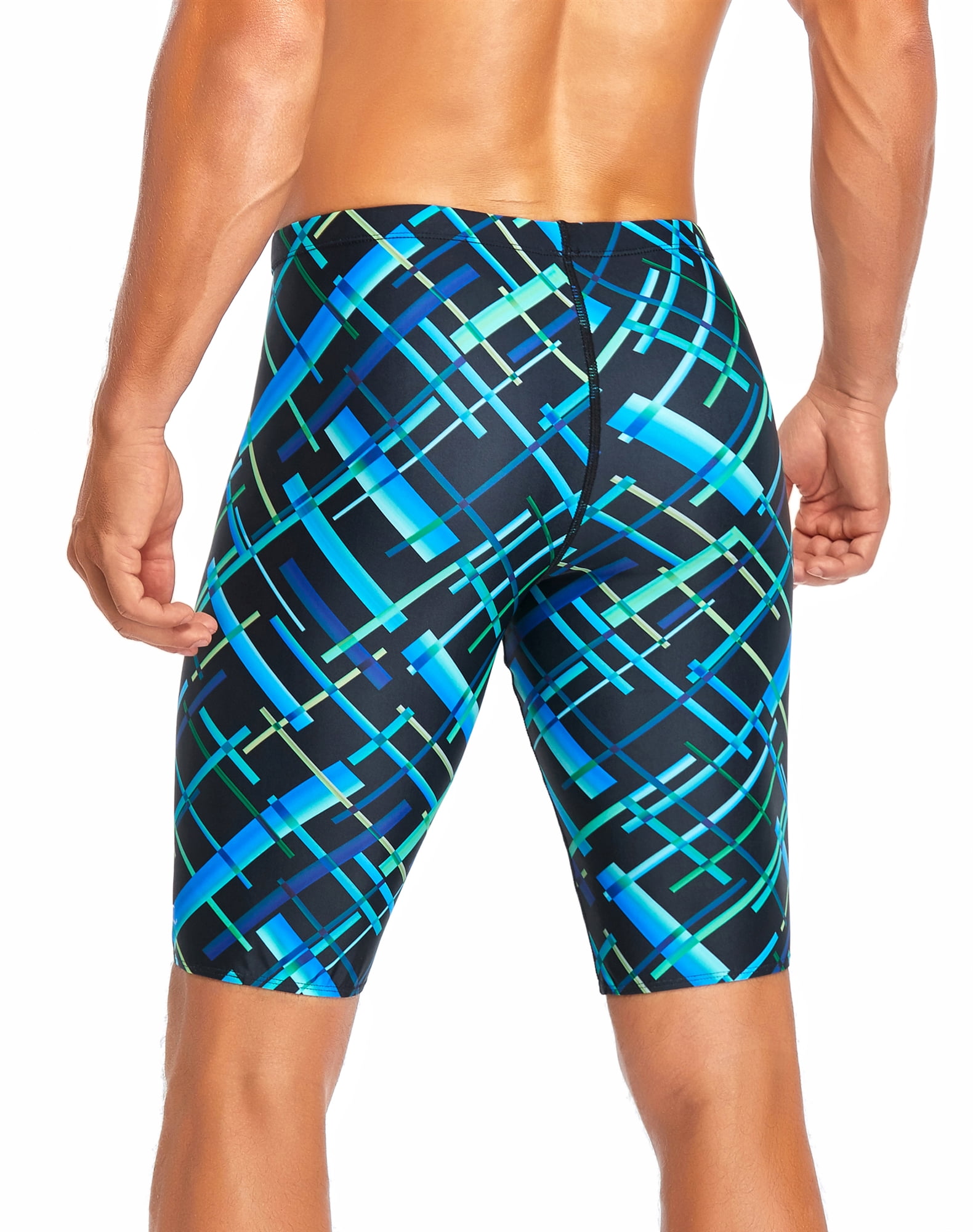 Adoretex Boy's/Men's Printed Cross Puzzle Swim Jammer (MJ017) - Green Combo - 34