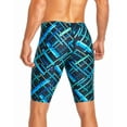 thumbnail image 2 of Adoretex Boy's/Men's Printed Cross Puzzle Swim Jammer (MJ017) - Green Combo - 24, 2 of 4