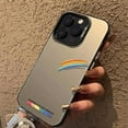 thumbnail image 4 of Designed for iPhone Case,Luxury Clear Rainbow Matte Camera Lens Protection Shockproof Protective Cover Phone Case (iPhone 14 Pro Max,Silver), 4 of 4