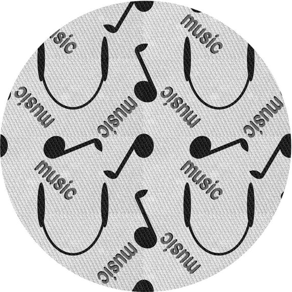 Ahgly Company Indoor Round Patterned Battleship Gray Area Rugs, 8' Round