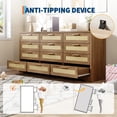 thumbnail image 5 of Studyset 12 Drawer Dresser for Bedroom,Modern Farmhouse Rattan Chest of Drawers with Handles,Wide Closet Dressers Organizer,Wood Dresser for Closet, Living Room,Entryway,and Hallway, 5 of 8
