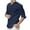Navy, variant on WREESH Men's Henley Shirt Loose Cotton and Linen Solid Short Sleeve V-Neck T-Shirts Roll Tab 3/4 Sleeve Shirt Pullover Tops Black