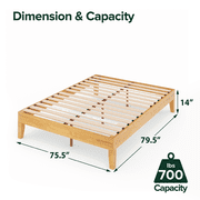 Zinus Moiz 14 Deluxe Wood Platform Bed Frame, King
