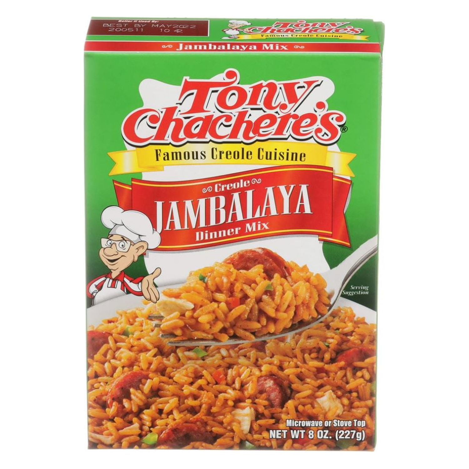 Tony Chacheres, Rice, Jambalaya, Cajun, Dinner Mix, 8 oz, Shelf Stable, No MSG, Peanut-free