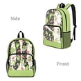 thumbnail image 2 of ZIATUBLES Clear Backpack, Heavy Duty Fabric & PVC Transparent Bookbag with Frog Daisy Butterfly Dragonfly Print, Large Capacity See Through Backpack for School College Work Travel Security, 2 of 7