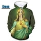 thumbnail image 3 of Sudadera con capucha gráfica de Virgen María ama a todos para hombre, sudaderas informales de gran tamaño personalizadas con estampado 3D, sudaderas para hombres, 3 of 5