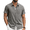 Dark Grey, variant on Men's Button Down Shirts Short Sleeve Tops Casual Summer Beach Vacation Wedding Linen Shirt with Pocket