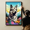 thumbnail image 4 of Norwegian Elkhound Dog Canvas Wall Art for Living Room, Funny Bathroom Wall Decor, Colorful Animal Painting Gift for Kid Teen Men, 4 of 4