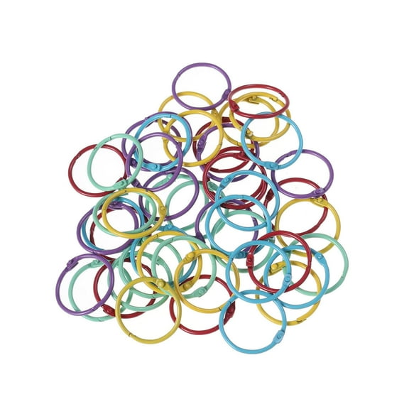UPKOCH 50 Pieces Strong Nickel Plated Metal Book Rings for Binding Loose Leaf Sheets and Books