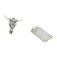 thumbnail image 5 of CarpNettore Wall Sculpture Resin Cow Head Wall Decor Kitchen Serving Tray Rectangle Serving Platter Storage Tray with Raised Edges Comfortable Handle Unique, 5 of 8