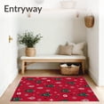 thumbnail image 3 of ODIKA 4'x6' Machine Washable Non-Slip Area Rug, Festive Evergreen Holiday Embellishment With Joyful High Traffic Rug, Red, 610317, 3 of 5