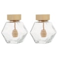 thumbnail image 1 of 2 Pcs Pot de Miel en Verre Scellé Pot de Miel Transparent Pot de Confiture Récipient de Stockage de Miel, 1 of 6