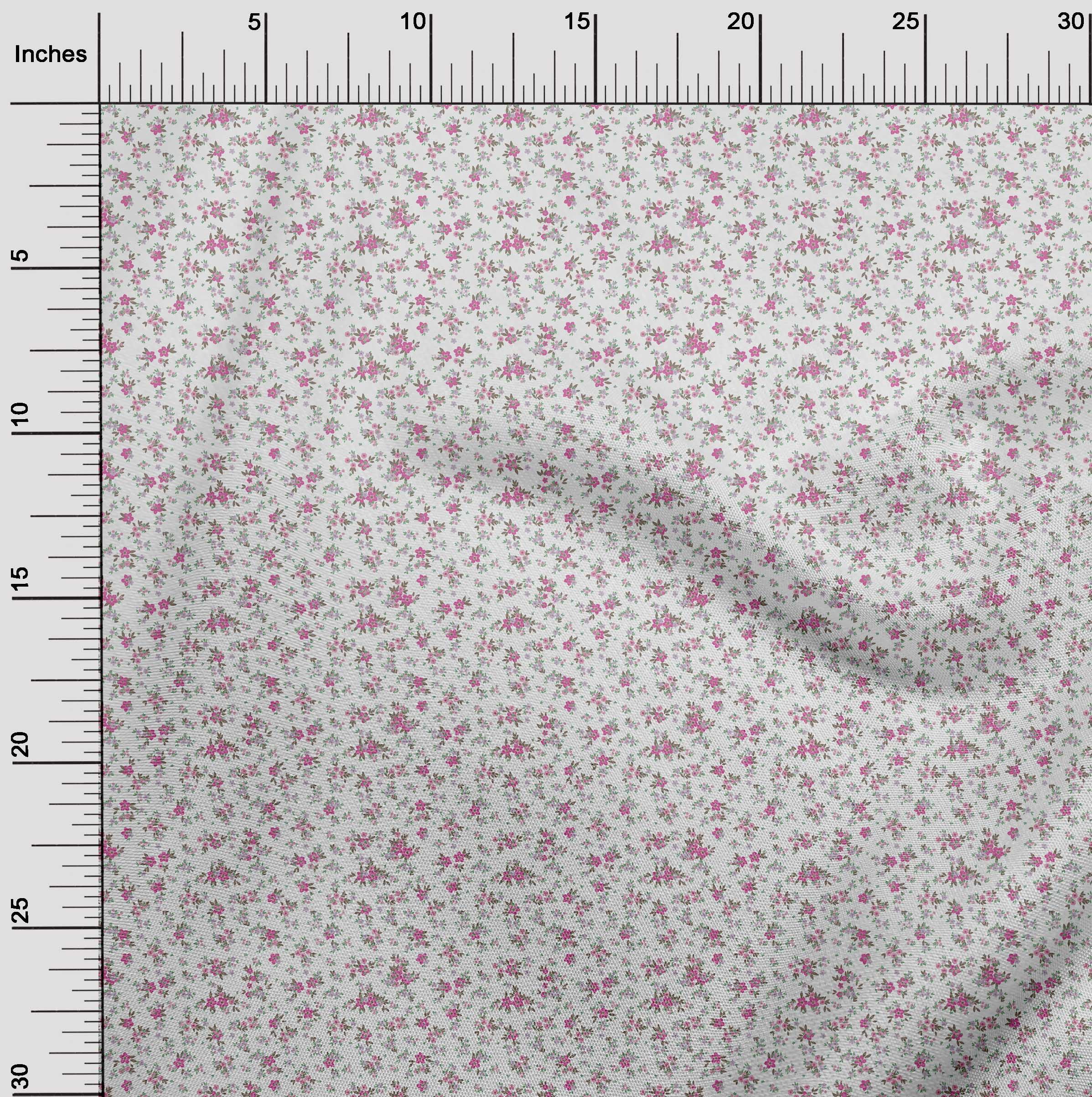 oneOone Polyester Spandex Pink Fabric Floral Fabric For Sewing Printed Craft Fabric By The Yard 56 Inch Wide