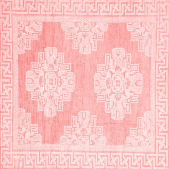 Ahgly Company Machine Washable Indoor Square Oriental Red Traditional Area Rugs, 3' Square