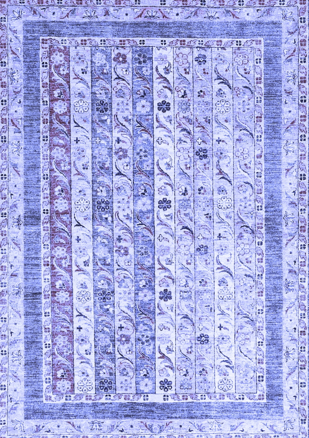 Ahgly Company Indoor Rectangle Abstract Blue Contemporary Area Rugs, 2 ...