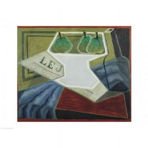 Posterazzi BALXIR154088LARGE The Fruit Bowl 1925-27 Poster Print by Juan Gris - 36 x 24 in. - Large