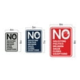 thumbnail image 2 of Portrait Round No Soliciting No Politics No Religion No Sales No Flyers No Exceptions Sign (White/Red) - Medium, 2 of 7