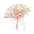 thumbnail image 4 of S SERENABLE Wedding Bouquet Bridal Hand Flower Chinese Hand Fan Creative Dance Fan Bouquet Bridal Holding Flowers for Ceremony Graduation Pink, 4 of 8