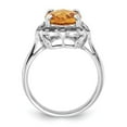 thumbnail image 2 of Sterling Silver Citrine & Diamond Oval Ring, 2 of 5