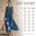 thumbnail image 7 of Xoenoiee Dragonfly Water Lily Flower Print Women's Cotton Linen Maxi Dresses Round Neck Sleeveless Flowy Linen Long Dress with Pockets, Lightweight Summer Beach Vacation Outfits, Size L, 7 of 7