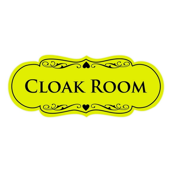 Signs ByLITA Designer Cloak Room Sign (Yellow / Black) - Large