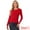 Red, variant on DARING DIVA Women's Ruched Cowl Neck Long Sleeves Glitter Tops M Black