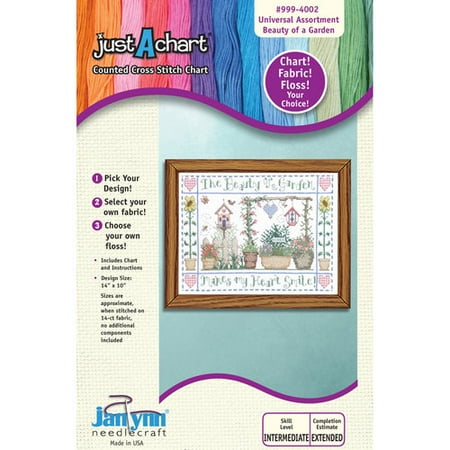 Janlynn Just-A-Chart "Beauty of a Garden" Counted Cross Stitch Chart