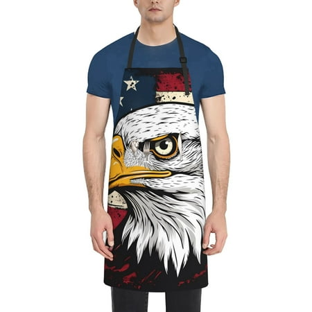 

Naloa American Bald Eagle Apron Kitchen Aprons with Pockets for Women Men Chef