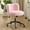 Pink, variant on Ktaxon Vanity Chair, Adjustable Desk Chair with Metal Base and Swiveel Casters, Long Pile Fabric Makeup Chair for Women, Ideal for Office,Study and Home White