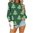thumbnail image 4 of Merry Christmas Sweatshirts Womens Crewneck Christmas Printed Shirts Loose Long Sleeve Blouses Casual Xmas Sweatshirt Holiday Party Pullover Sweater Tops, 4 of 5
